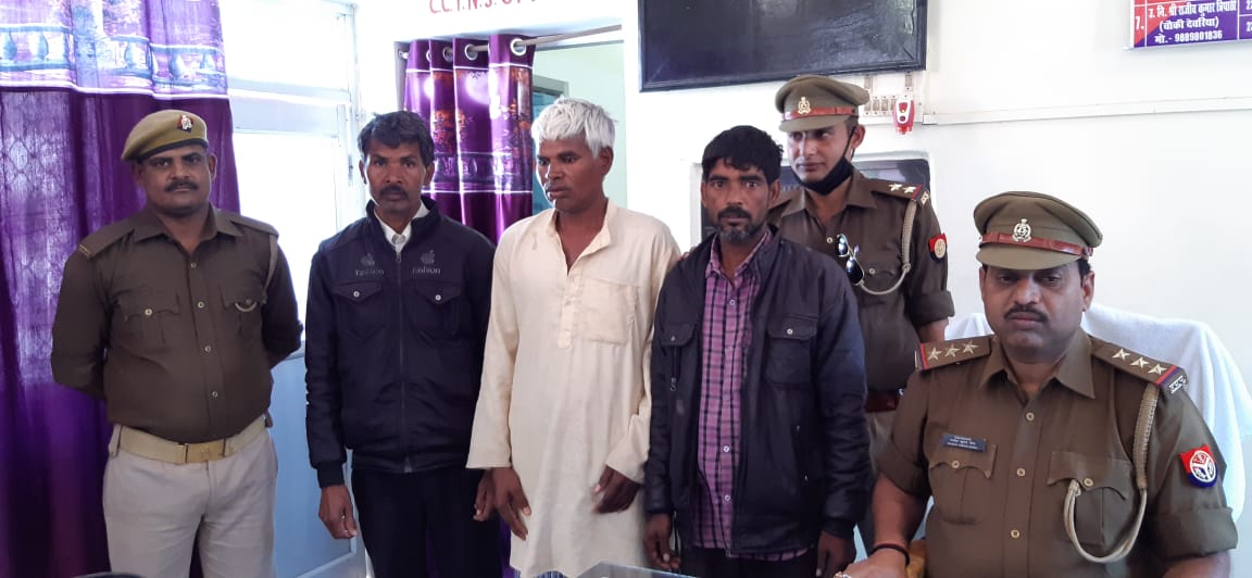 तीन पशु तस्कर गिरफ्तार, आठ गोवंशीय मवेशी बरामद