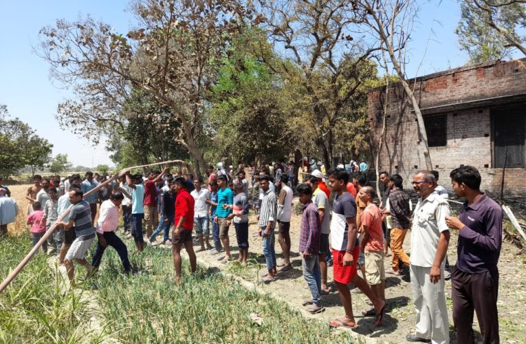 आग लगने से दो परिवारों की लेईपूंजी खाक,झुलसे मवेशी