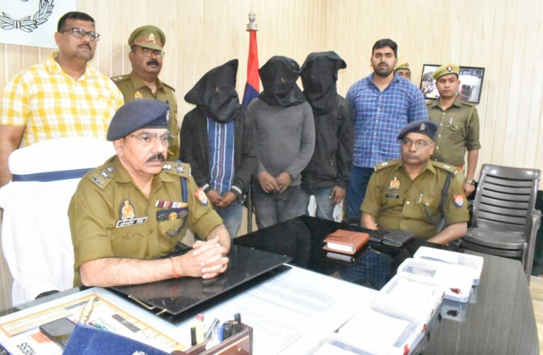 टाप-टेन अपराधी सहित तीन लूटेरे गिरफ्तार, बाइक, असलहे व नकदी बरामद 